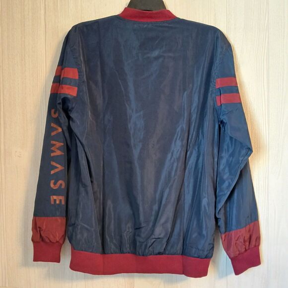 Samase It's Different Size L Navy/Maroon Logo Accent Bomber Jacket - Picture 2 of 11